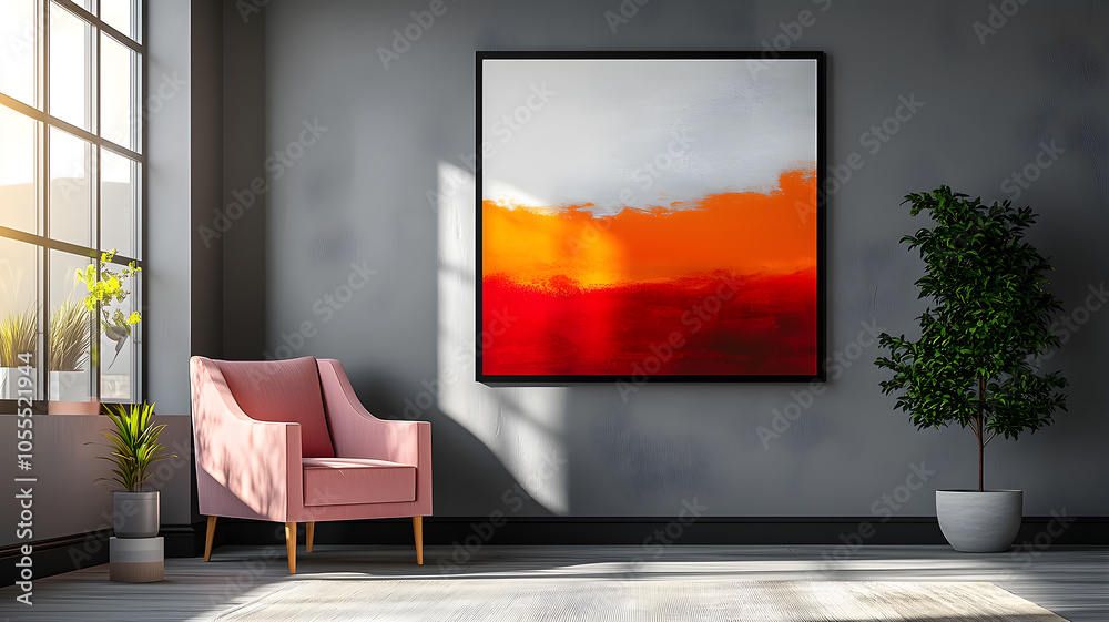Fototapeta premium Art deco, classic style interior design of modern living room.Classic living room with armchair, coffee table. Wood details and simulated moldings create a sophisticated atmosphere.