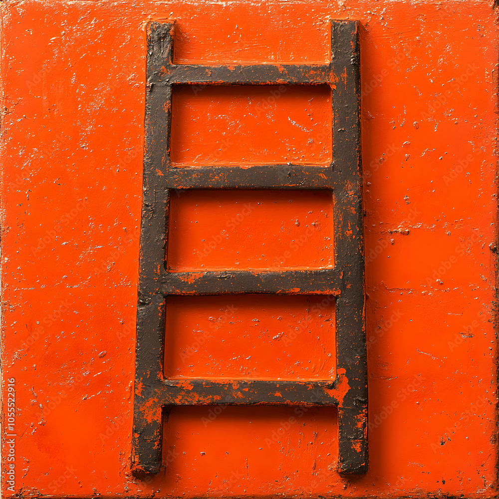 Burnt Orange Monochrome Ladder Design in Vertical Orientation with Abstract Patterns Burnt Orange Monochrome Ladder Design in Vertical Orientation with Abstract Patterns