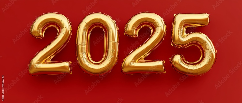 A gold foil balloon with the number twenty-five on it A gold foil balloon with the number twenty-five on it