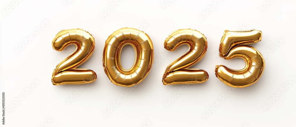 A set of gold balloons with the numbers 20 and 25 written on them A set of gold balloons with the numbers 20 and 25 written on them