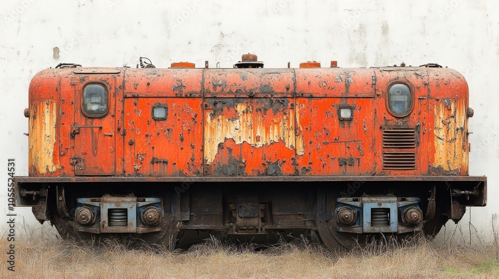 Rusted Red Train Car with Flaking Paint Rusted Red Train Car with Flaking Paint