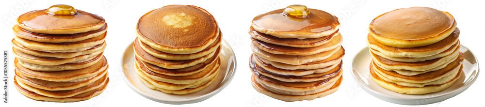 Set of pancake, transparent background Set of pancake, transparent background