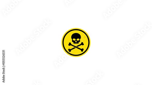 no entry poison area icon animation 4k animated