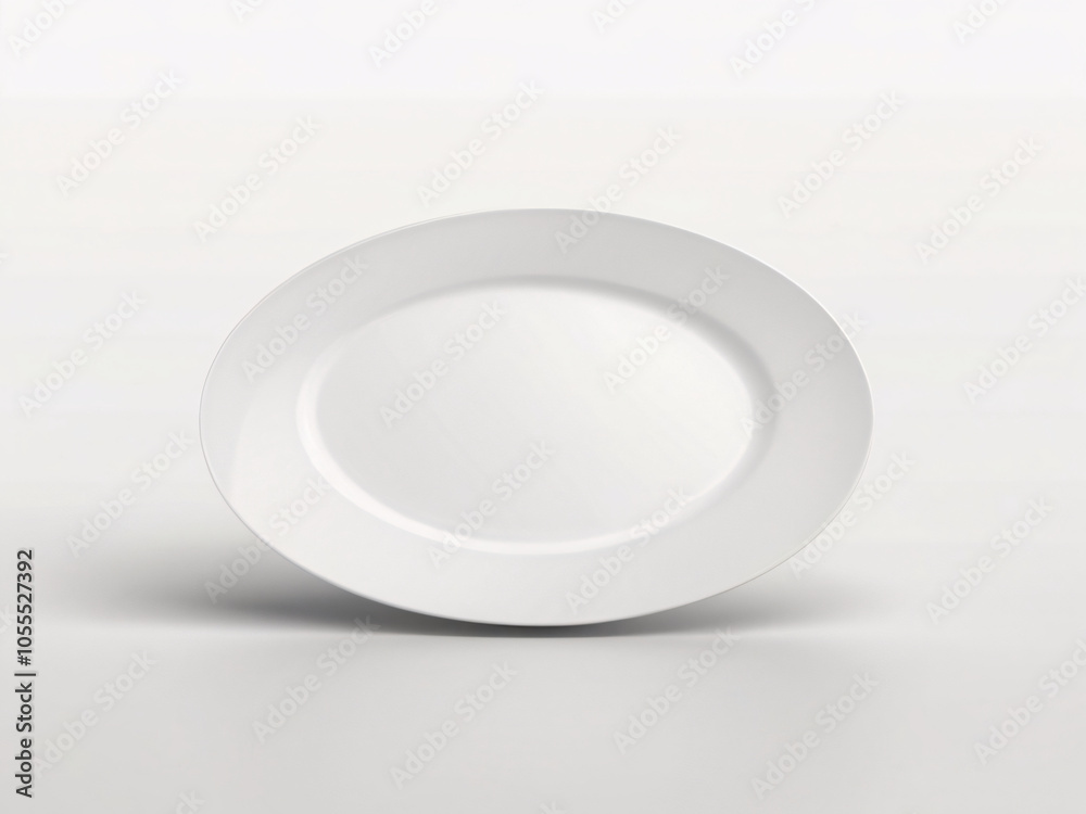White plate mock up isolated on white background, copy space White plate mock up isolated on white background, copy space