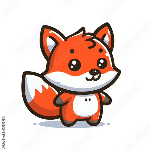 Modern fox character mascot. Isolated vector illustration