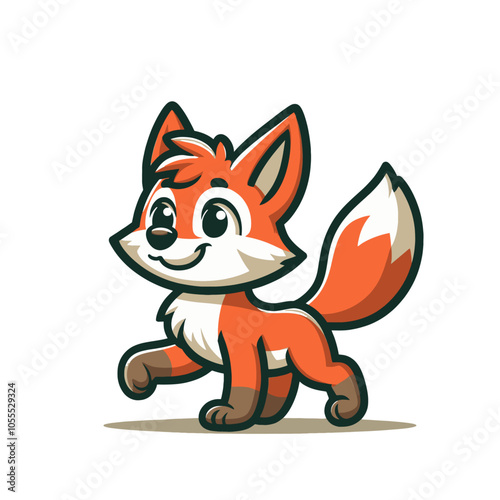 Modern fox character mascot. Isolated vector illustration