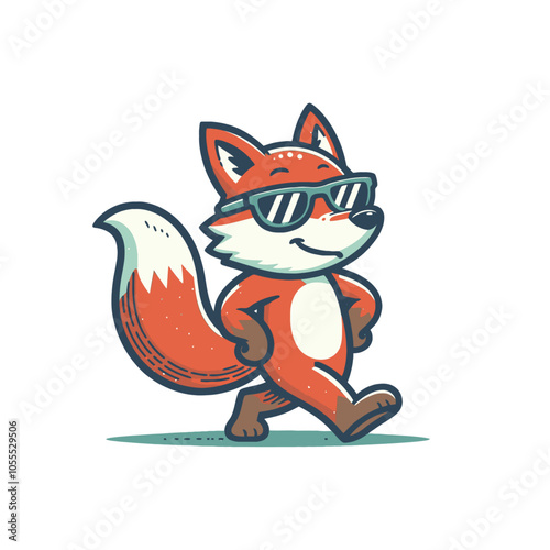 Modern fox character mascot. Isolated vector illustration