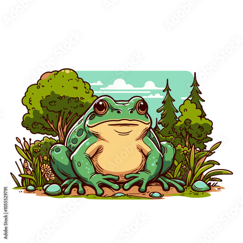 Beautiful outdoor frog isolated vector illustration	
 photo