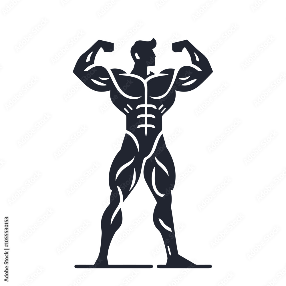 muscular person figure isolated vector illustration muscular person figure isolated vector illustration