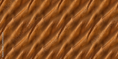 A textured acrylic surface with undulating ridges in a semi-transparent amber color