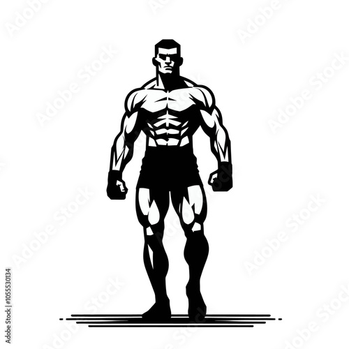 Mixed martial art fighter vector illustration	
