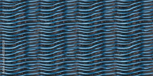 A textured acrylic surface with subtle ripples and a translucent sapphire blue color
