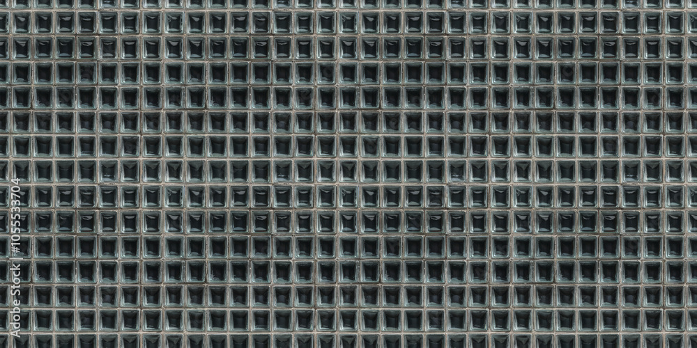 Fototapeta premium A seamless texture of square glass blocks: uniform in shape and size, creating a structured look: the texture should emphasize order and modernity, ideal for architectural designs