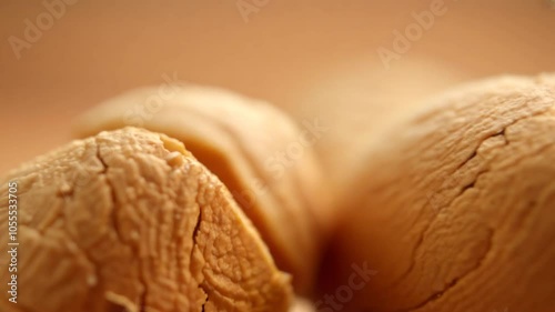 Background Delights Nutritious Peanuts: Close up Crunchy food nut peanut natural snack ingredient nourishment healthy white fat organic top closeup tasty butter brown seed isolated dry roasted americ photo