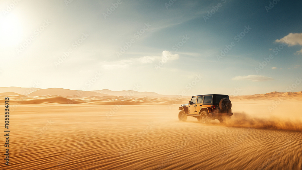 Fototapeta premium car in the desert