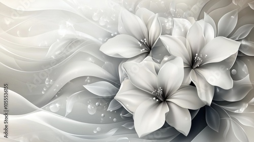 Elegant White Floral Abstract Background