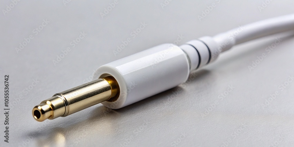 Fototapeta premium Headphone jack is isolated on a white background