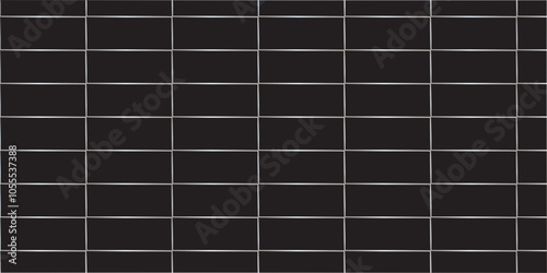 Abstract bathroom wall and floor brick wall texture background. black brick vector illustration texture of the wall with masonry Bricks laid in rows background.