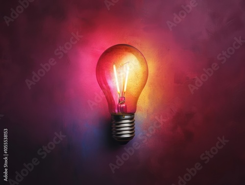 A glowing light bulb against a vibrant background, symbolizing creativity and innovation.