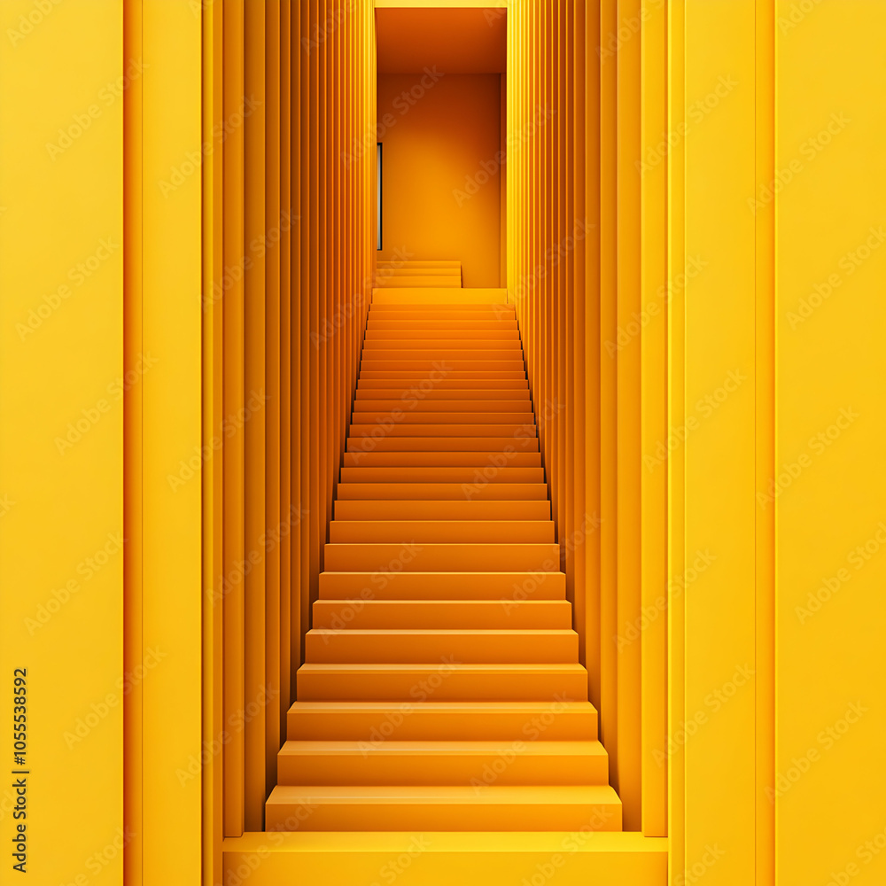 Modern Yellow Monochrome Design Featuring Subtle Ladder Elements in a Contemporary Setting Modern Yellow Monochrome Design Featuring Subtle Ladder Elements in a Contemporary Setting