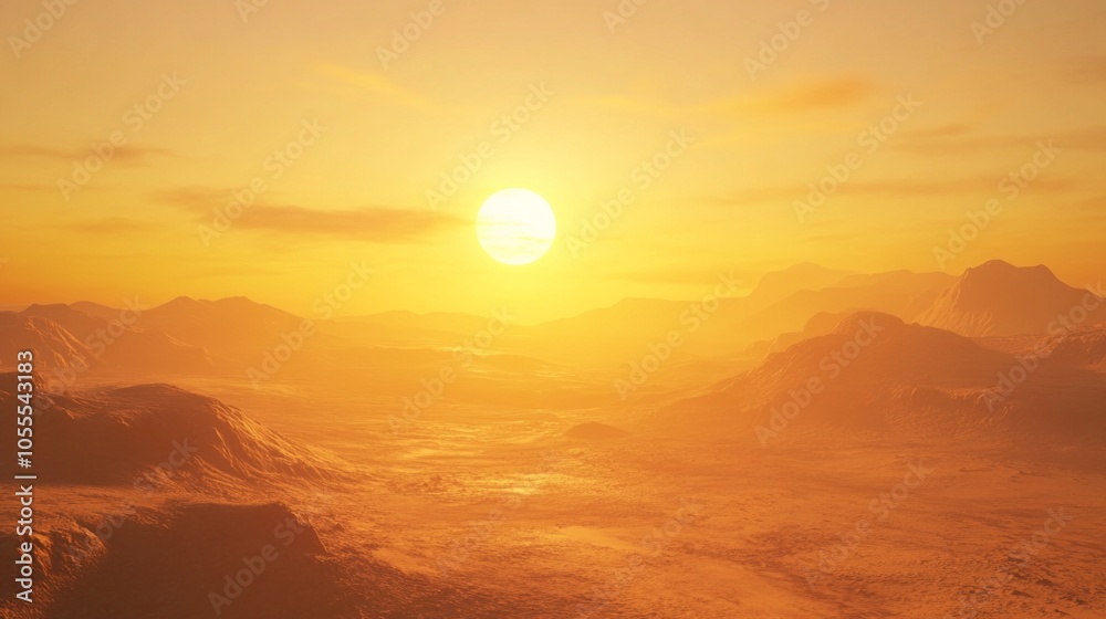 A breathtaking view of a desert landscape at sunset. A breathtaking view of a desert landscape at sunset.