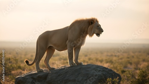 lion in the savannah