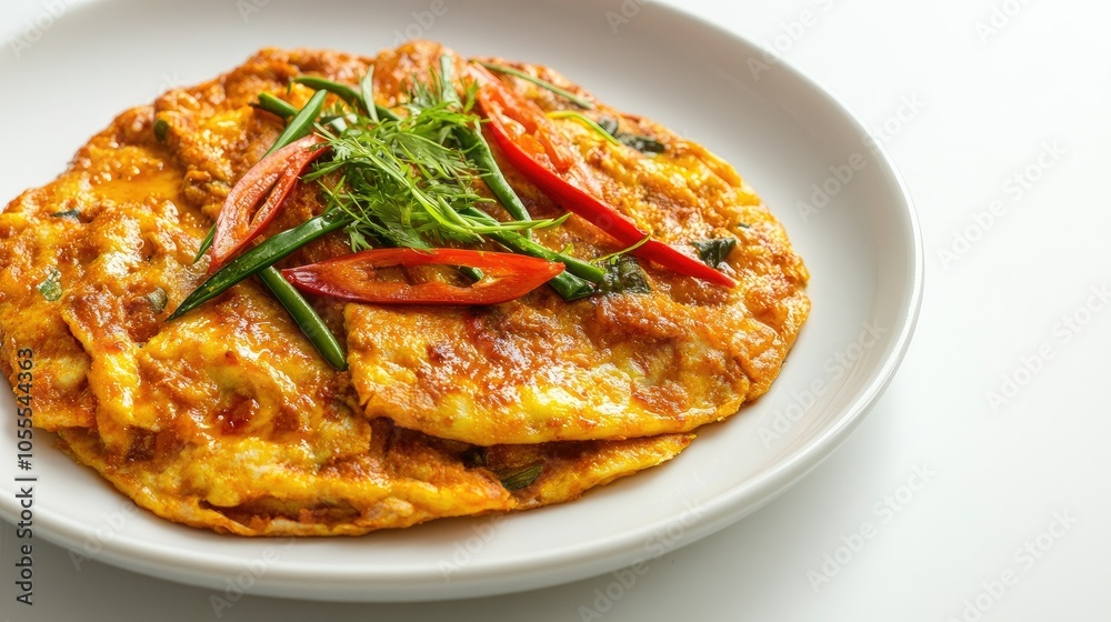 A serving of roti bawang putih on a white dish, with ample copy space for recipe or menu design. A serving of roti bawang putih on a white dish, with ample copy space for recipe or menu design.