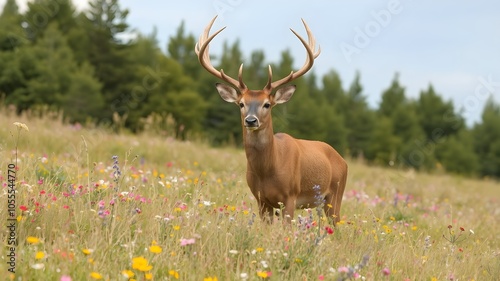 Plakat deer in the field