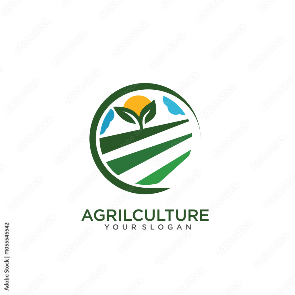 Ilustration vector graphic of farm logo sun creative logo agriculture logo leave creative Ilustration vector graphic of farm logo sun creative logo agriculture logo leave creative
