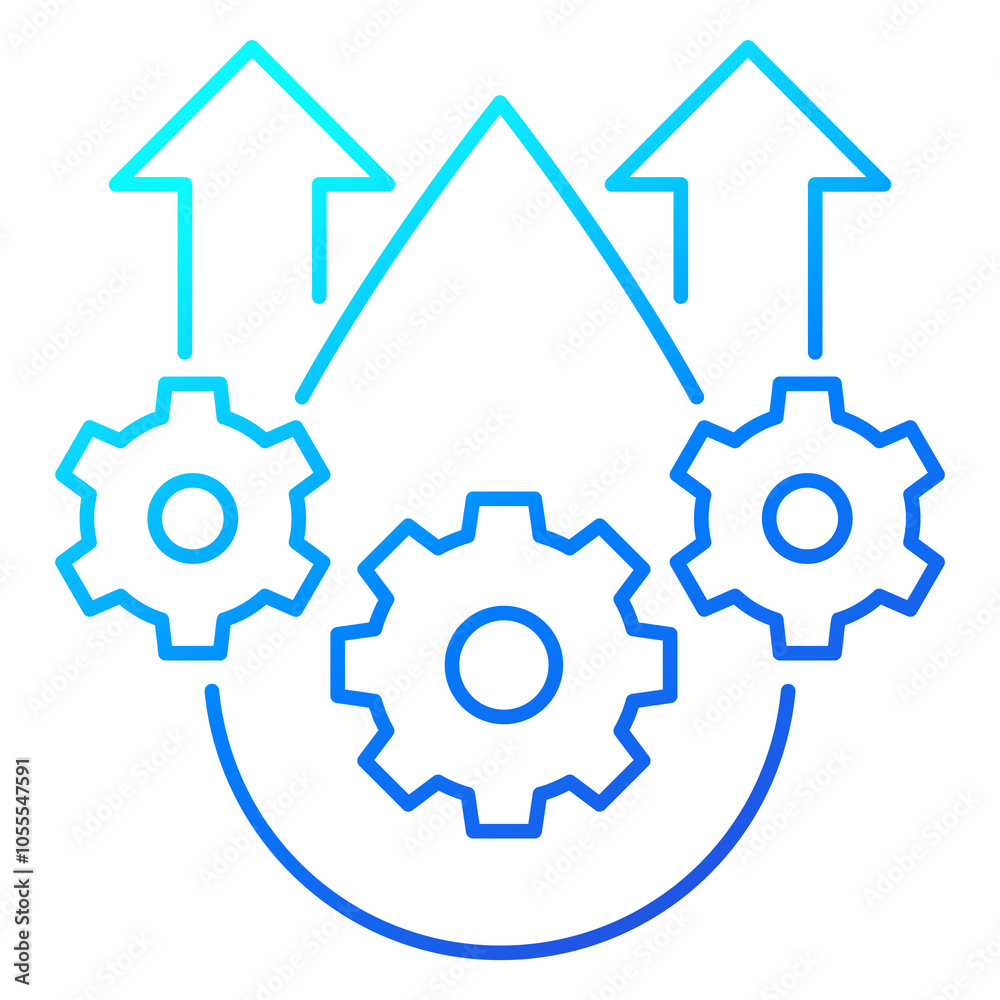 lubricant line icon, drop, gears and arrows lubricant line icon, drop, gears and arrows