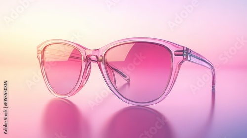 Vintage Retro Sunglasses: A Gradient Mesh Illustration with Iridescent Hues and Reflective Surfaces, Capturing Depth and Style in Vintage Fashion Aesthetics.