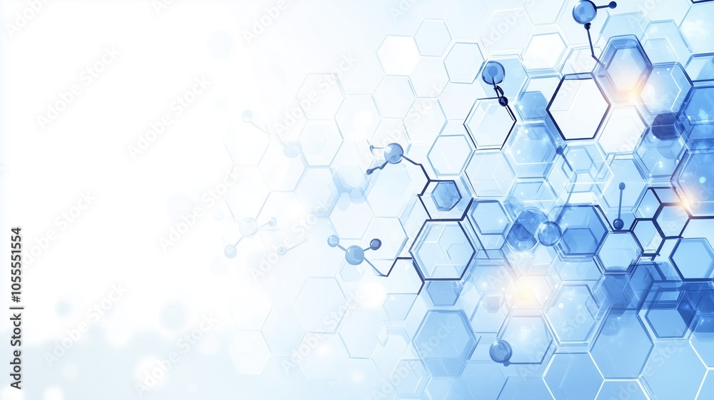 Abstract Blue Hexagonal Molecular Structure Design Abstract Blue Hexagonal Molecular Structure Design