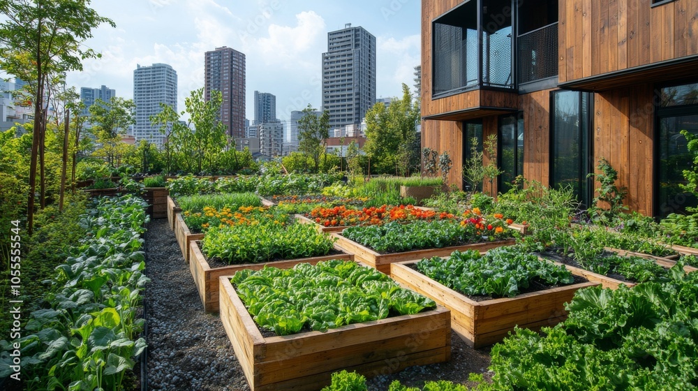 Urban Garden with Raised Beds Urban Garden with Raised Beds