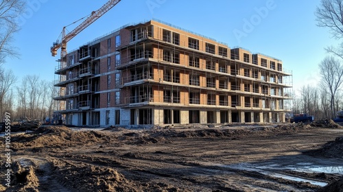 High-Rise Construction Building in Progress