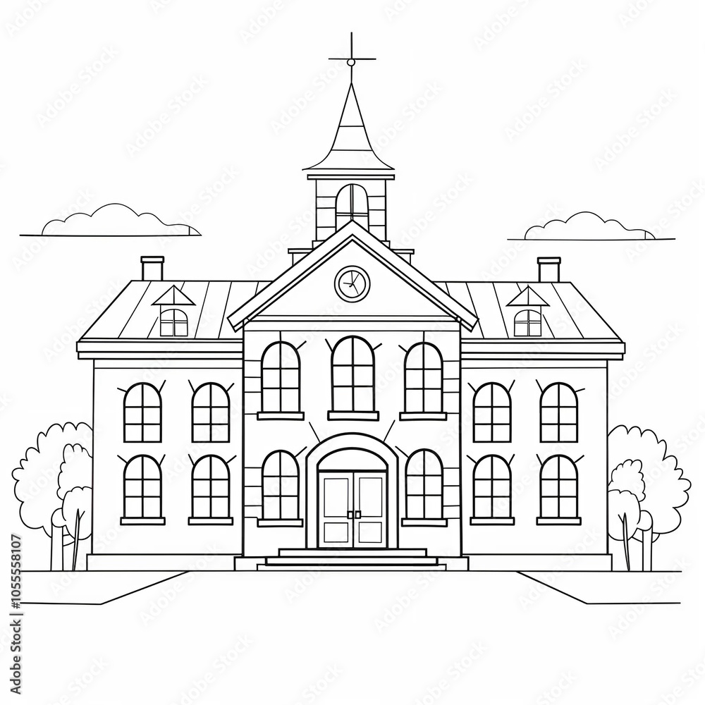 sketch of the old town with white background sketch of the old town with white background