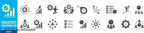 Productivity icon set collection vector. 