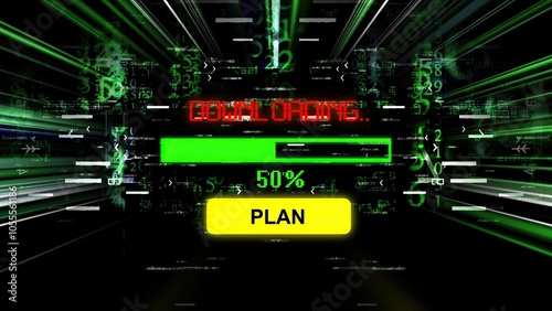 Downloading plan progress bar on the screen