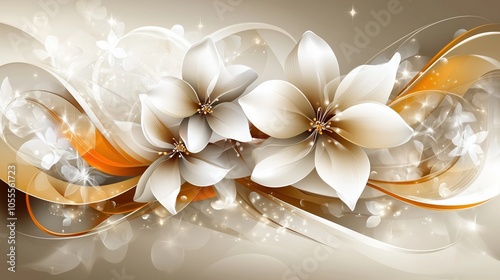 Elegant Floral Design with Abstract Elements