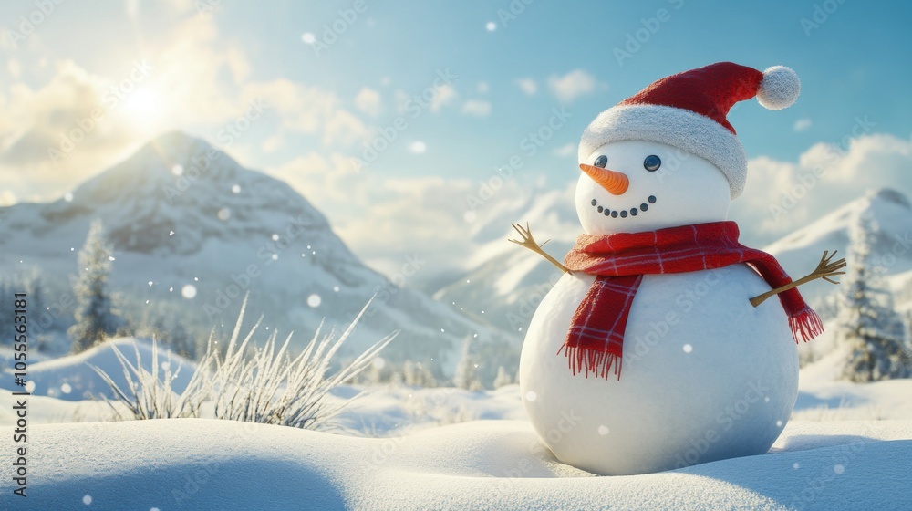 Cute snowman. Winter holiday theme. Cute snowman. Winter holiday theme.
