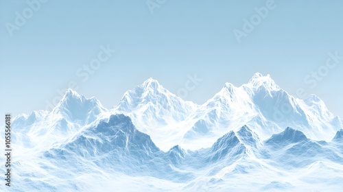 Breathtaking Snowy Mountain Peaks Reaching Towards Crisp Blue Sky