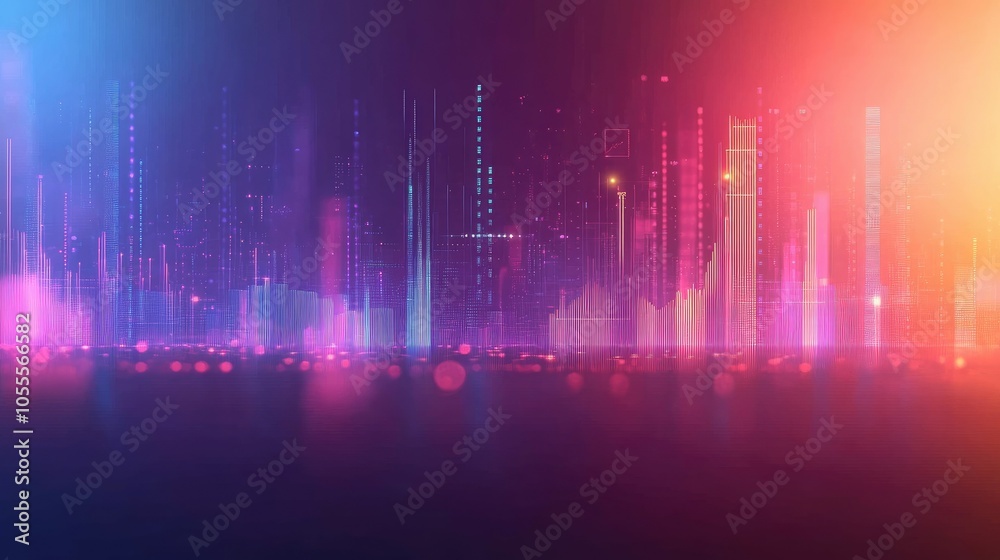 Banner with an interface of charts, graphs, and icons on a blurred background, concept of data analytics and progression Banner with an interface of charts, graphs, and icons on a blurred background, concept of data analytics and progression