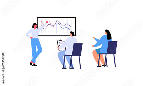 Show presentation meeting for team illustration