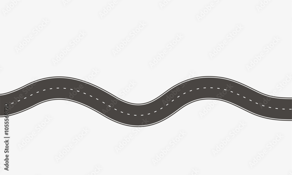 Hightway road on white background. Vector