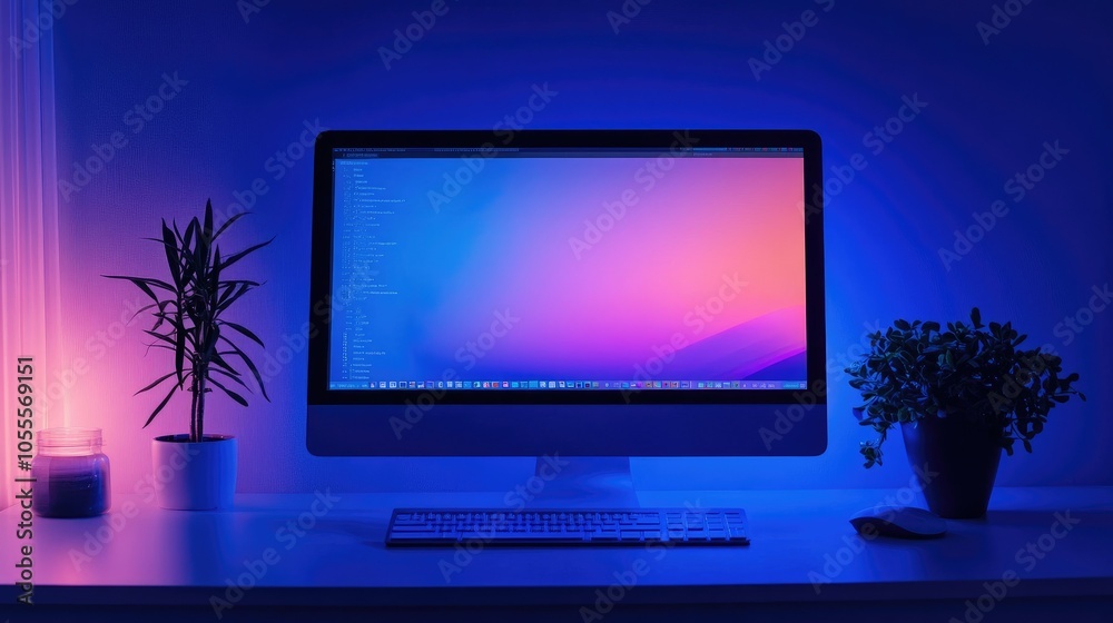 Online course platform displayed on a screen, tech elements of learning, webinar software, minimalist design, light setting Online course platform displayed on a screen, tech elements of learning, webinar software, minimalist design, light setting