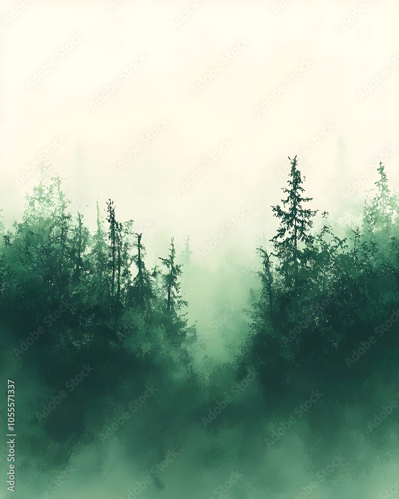 A serene misty forest scene featuring tall evergreen trees shrouded in soft fog, creating an ethereal atmosphere of tranquility and mystery. A serene misty forest scene featuring tall evergreen trees shrouded in soft fog, creating an ethereal atmosphere of tranquility and mystery.