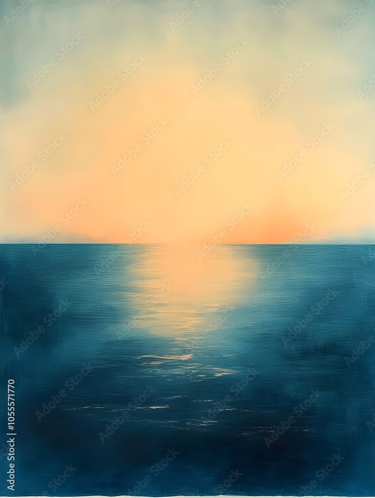 A serene seascape at dusk, with a soft gradient of orange and blue hues reflecting on calm waters, evoking a sense of peace and tranquility. A serene seascape at dusk, with a soft gradient of orange and blue hues reflecting on calm waters, evoking a sense of peace and tranquility.