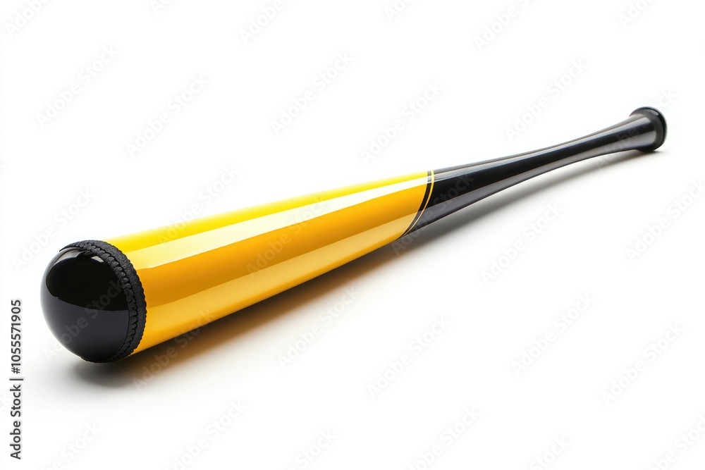 A yellow and black baseball bat against a white background1 A yellow and black baseball bat against a white background1