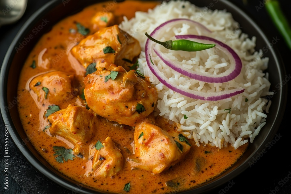 Delicious Chicken Curry Close-up Shot Delicious Chicken Curry Close-up Shot