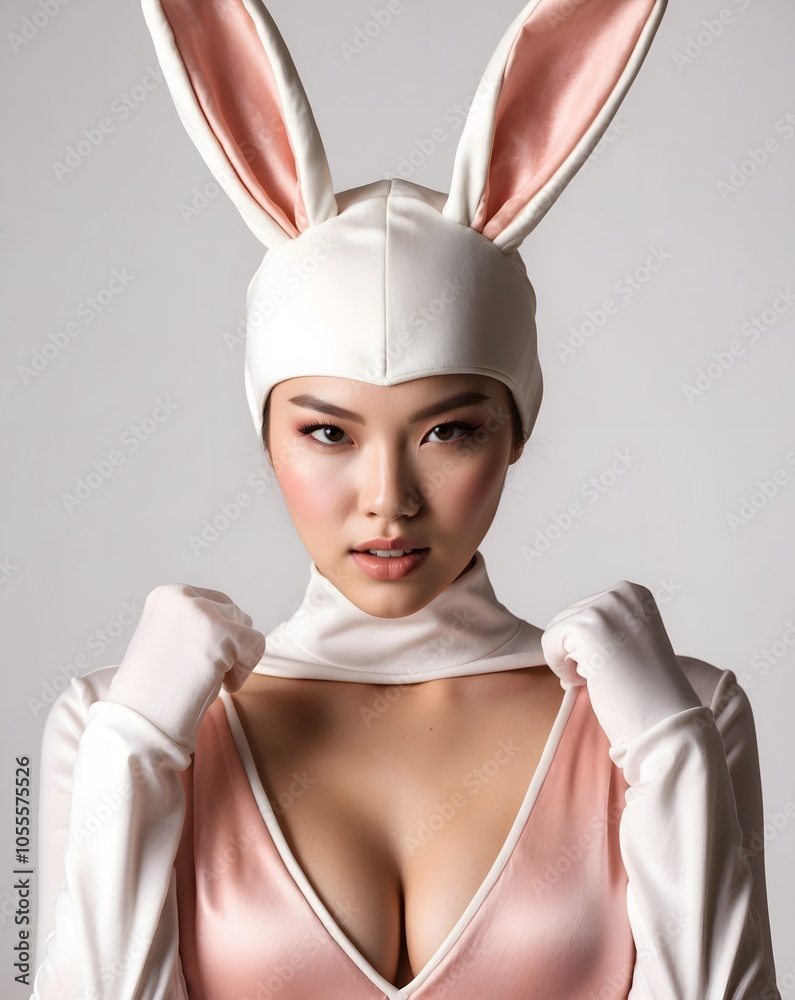 Korean Model in Bunny Costume With Light Skin Korean Model in Bunny Costume With Light Skin