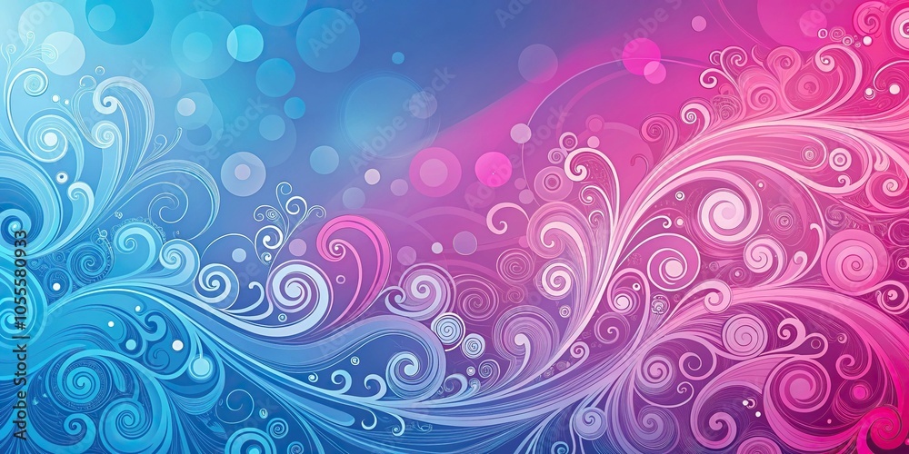 Abstract pink ombre background with swirling patterns and shapes in various shades of blue, contemporary art, ombre effect, minimalist style Abstract pink ombre background with swirling patterns and shapes in various shades of blue, contemporary art, ombre effect, minimalist style